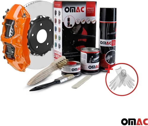 Vista 7 de Kit de pintura para pinza de freno de alta temperatura OMAC, revestimiento resistente al calor, sistema de pintura a base de epoxi, naranja Arizona
