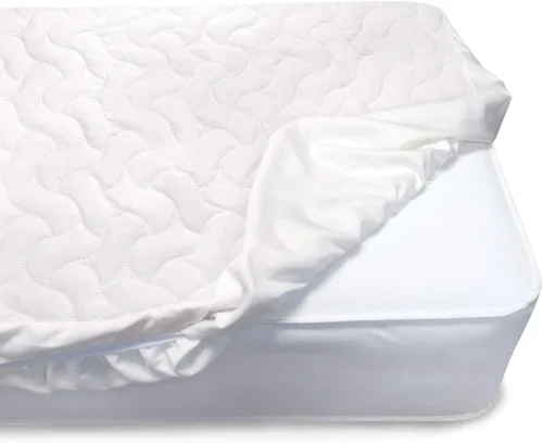 Vista 3 de Delta Children Serta Sertapedic - Funda protectora para colchón de cuna con Nanotex que repele y libera manchas, grande, color blanco