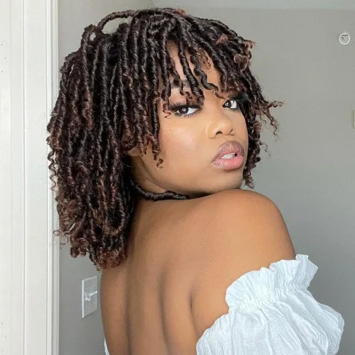 Vista 8 de Pelucas de rastas cortas de 6 pulgadas para mujeres y hombres negros con clips, pelucas sintéticas trenzadas de imitación afro trenzadas, rastas