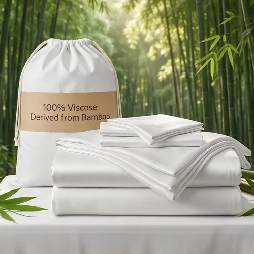 Vista 13 de TWK Juego de sábanas de lujo, viscosa 100% orgánica genuina derivada de bambú, refrescante y transpirable, suave como la seda, sábanas y fundas