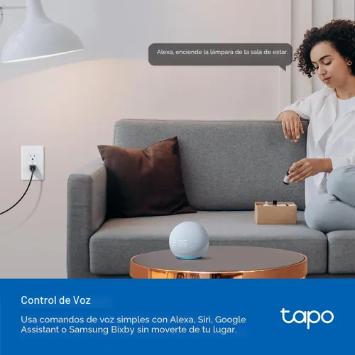 Vista 7 de TP-Link Tapo Smart Plug P210M, enchufe de pared empotrado Wi-Fi, compatible con Matter, monitoreo de energía, 15A/1800W Max, funciona con Alexa