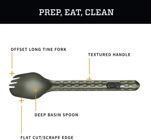 Vista 3 de Gerber Gear Gerber Devour - Tenedor múltiple, herramienta para comer en campamento, salvia plana [31-003422]