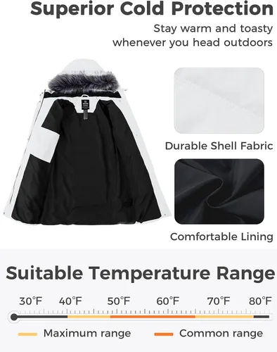 Vista 3 de Wantdo Chaquetas acolchadas recicladas para mujer, abrigos cálidos de invierno, chaqueta larga de invierno