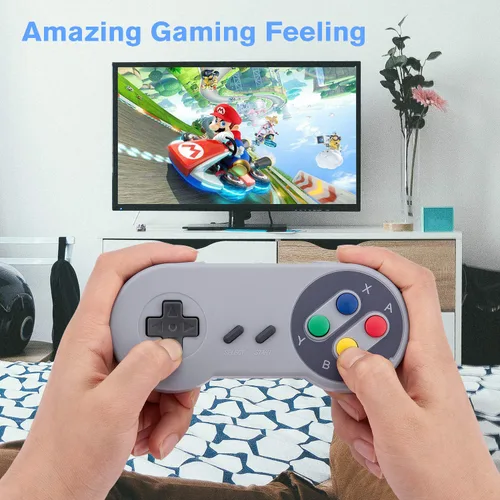 Vista 2 de mafiti Game Controller SNES Retro USB Controller Joystick for Windows PC MAC Linux Raspberry Pi 2 Pack (Grey)