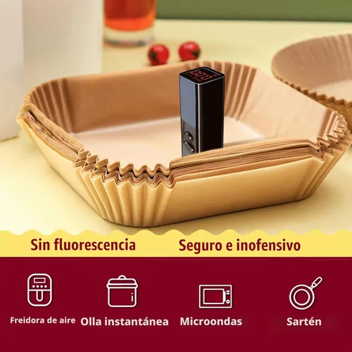 Vista 6 de Revestimientos para freidora de aire CHEFMAN de 2 cuartos de galón, mini forros para freidora de aire desechables para freidora de aire para Cosori