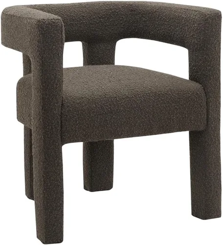 Vista 14 de Meridian Furniture Colección Athena Moderna Contemporánea Silla de Acento Comedor Tapizada en Tela Boucle, 25" An x 21" Pr x 27" Al, Negro