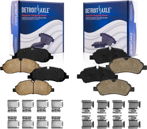 Vista 117 de Detroit Axle - Pastillas de freno de cerámica delanteras Reemplazo de pinza de freno derecha para Dodge Ram 1500 Dakota, Ram 1500 Classic - Juego
