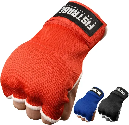Vista 8 de FISTRAGE - Guantes de boxeo para boxeo, para puñetazos, elásticos acolchados debajo de las manoplas, soporte rápido de muñeca larga, protector