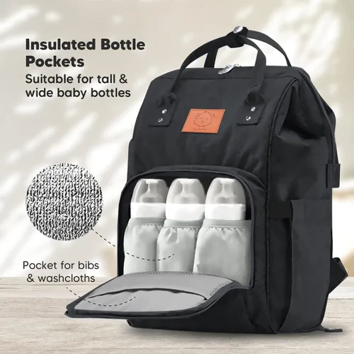 Vista 2 de KeaBabies Mochila para pañales y cambiador de pañales portátil, bolsas de viaje para bebés multifuncionales a prueba de agua, tapete cambiador