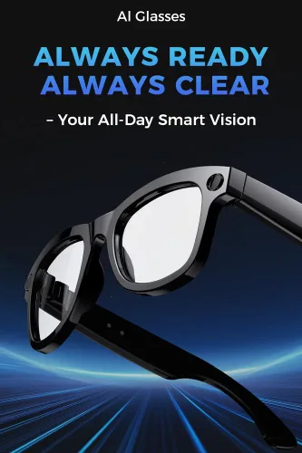 Vista 5 de Lentes de cámara inteligente para fotos, audio y videos, grabación HD de 8 MP, batería 7H, gafas de cámara AI ligeras para hombres y mujeres