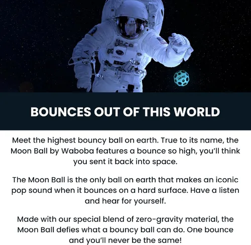 Vista 3 de Waboba Paquete de 2 Pelotas Moon con Degradado - Pelotas Súper Saltarinas para Pared para Niños y Adolescentes - Juguete Deportivo de Exterior como
