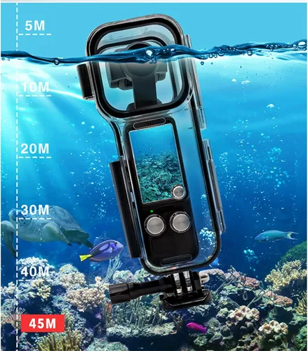 Vista 4 de Funda de buceo impermeable para DJI Osmo Pocket 3 Casos de la cámara 45M cubierta protectora subacuática cubierta de buceo Shell Cage Accesorios