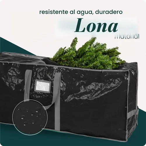 Vista 6 de Bolsa de almacenamiento para árbol de Navidad - Almacena un árbol de Navidad artificial de 7.5 pies, material impermeable duradero, bolsa