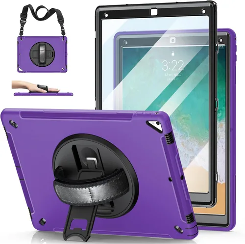 Vista 11 de Funda para iPad Pro 12.9 de 2ª generación 2017 y 2015 de 1ª generación, funda protectora de TPU resistente con protector de pantalla, soporte