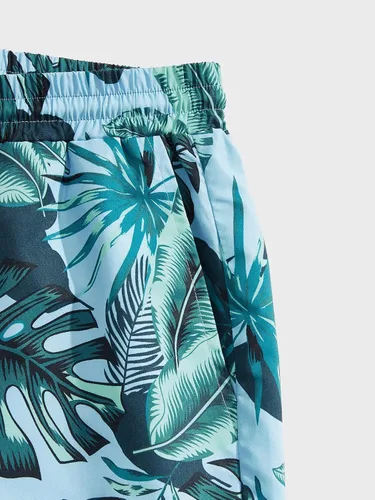 Vista 49 de GORGLITTER Conjunto de 2 piezas de camiseta gráfica de manga corta para hombre, estampado hawaiano con cordón y pantalones cortos