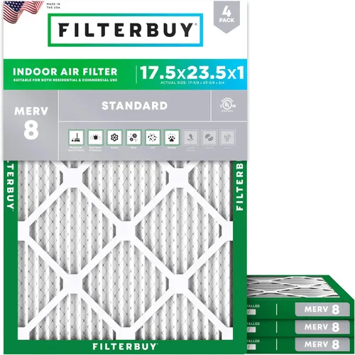 Vista 59 de Filterbuy - Filtros de aire de repuesto MERV 8, protección contra el polvo, plisados, para caldera y sistema HVAC, 20 x 25 x 1 pulgadas, paquete
