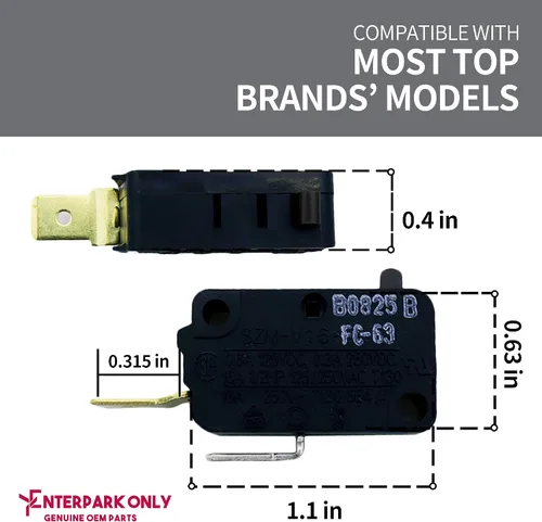 Vista 4 de ENTERPARK Nuevo OEM 2 Pack GE SZM-V16-FC-63 Microinterruptor Microinterruptor de repuesto para LG GE Starion