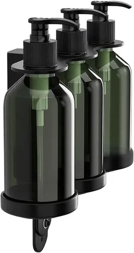 Vista 3 de Wall Mount Soap Dispenser 3-Pack Plastic Refillable
