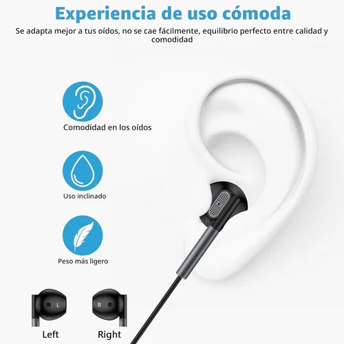 Vista 4 de Samsung Earbuds - Auriculares USB C con cable para Samsung Galaxy A17 A16 Negro