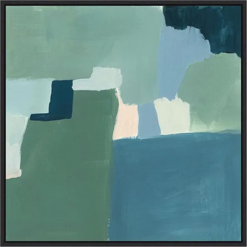Vista 20 de Amanti Art Lienzo enmarcado para pared, 16 x 16 pulgadas, verde azulado y salvia I de Victoria Barnes, lienzo enmarcado para pared, obras de arte