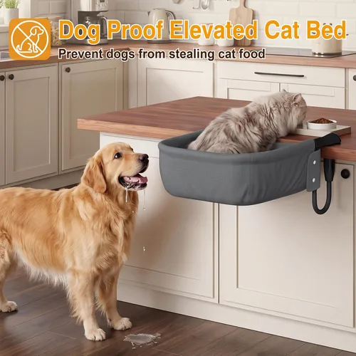 Vista 10 de Cama de escritorio para gatos extra resistente para gatos grandes Gris