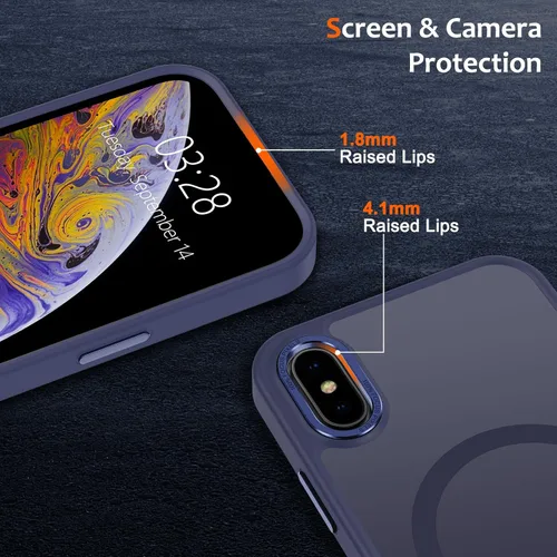 Vista 1300 de Anuck - Funda magnética para iPhone 11 compatible con MagSafe, carcasa trasera mate translúcida dura, borde de TPU, delgada, resistente a impactos