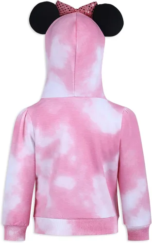 Vista 3 de Disney Minnie Mouse Girls - Conjunto de sudadera con capucha y pantalones deportivos para niños pequeños y niños pequeños, color rosa