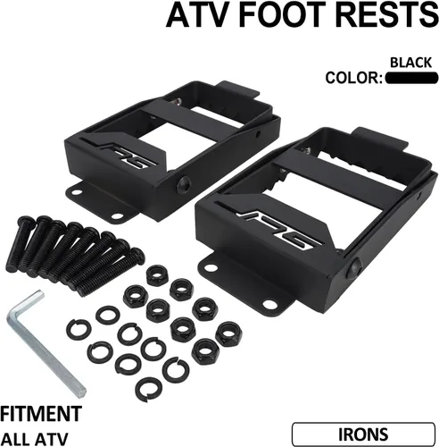 Vista 2 de JFG RACING Reposapiés para pasajero trasero ATV plegable antideslizante pedal para pasajero trasero universal para Polaris Sportsman Scrambler