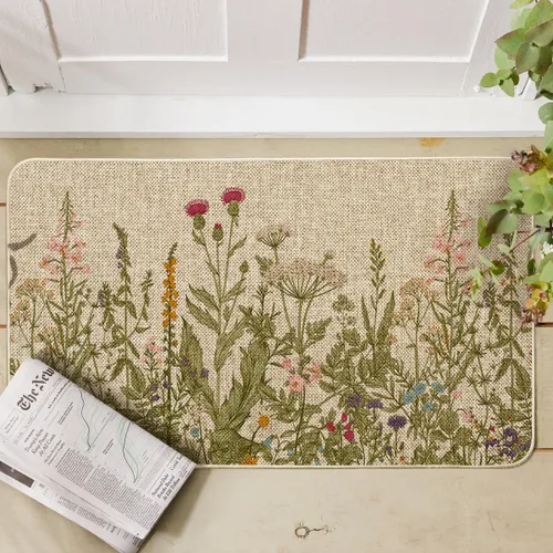 Vista 2 de Artoid Mode Wildflower - Tapete floral de primavera, decoración del hogar, diseño de flores y verano, tapete de bajo perfil, tapete para puerta