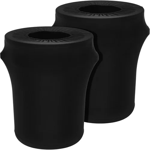 Vista 12 de Tanlade Cubierta elástica para cubo de basura de 32 galones, contenedor de residuos de spandex para exteriores, negro, 1 unidad