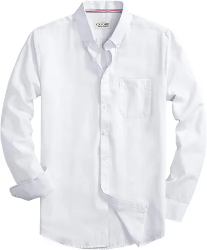 Vista 18 de Camisas Oxford de manga larga para hombre, ajustadas, ligeras, casuales, con botones y bolsillo