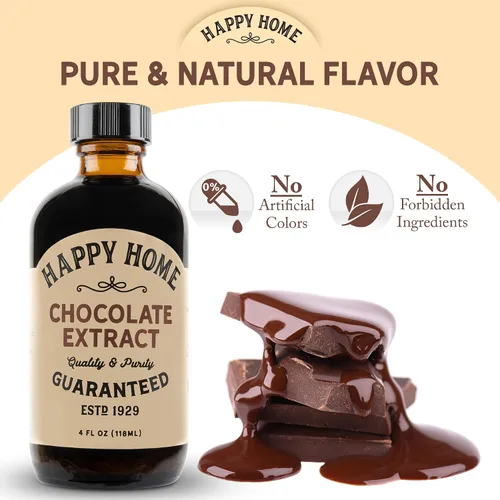Vista 2 de Happy Home Sabor de chocolate natural prémium - Certificado Kosher, 4 onzas.