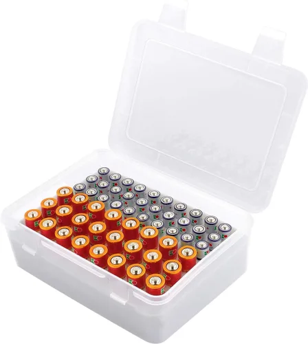 Vista 13 de ALCYON Caja Organizadora de Almacenamiento de Baterías, Estuche Soporte de Garaje para 24* AA, 30* Baterías AAA