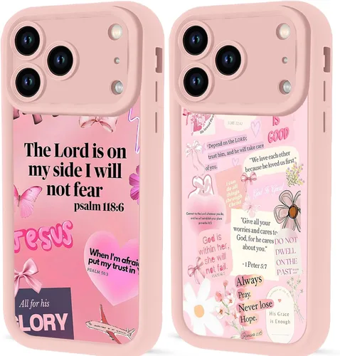 Vista 83 de Paquete de 2 fundas protectoras para iPhone 8 Plus/7 Plus de 5.5 pulgadas con collage de versículos bíblicos de Jesús para mujeres y niñas, diseño