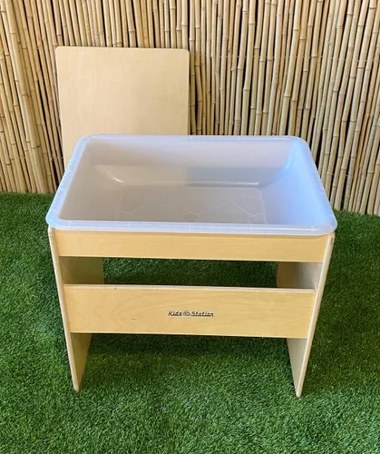 Vista 3 de Kids Station Pre-K - Mesa sensorial de arena/agua con madera contrachapada de abedul real, lista para montar