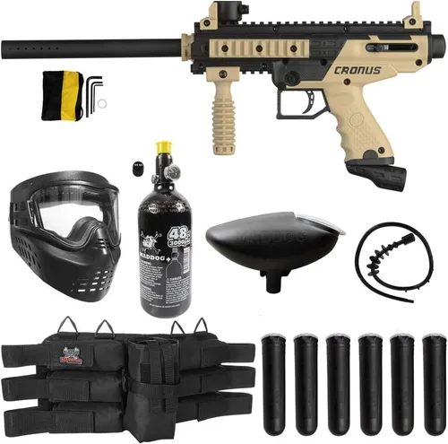 Vista 11 de Maddog Tippmann Cronus Basic Paintball Gun Marker and Accessory Starter Packages [HPA] Marker, 48ci/3000psi Compressed Air Tank, Mask, Hopper