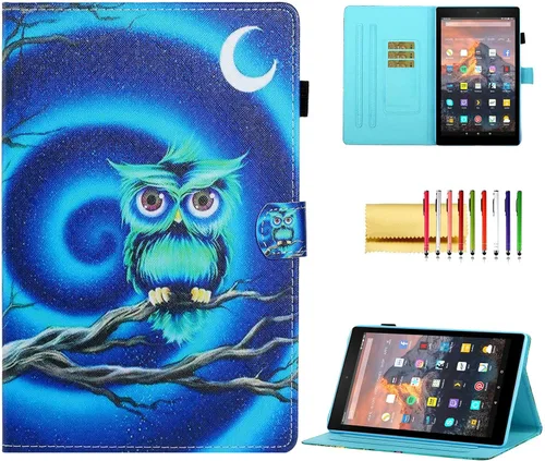 Vista 11 de Funda tipo cartera para tableta Amazon Fire HD 10 (5ª generación/7ª generación/9ª generación), soporte plegable delgado