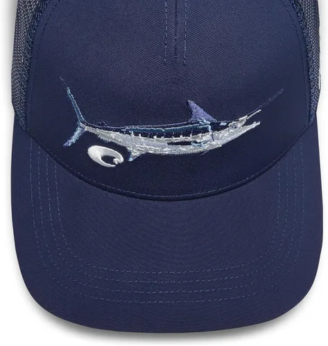 Vista 2 de Costa Del Mar Costa Stitched Trucker Marlin Azul hielo