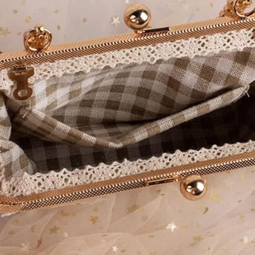 Vista 6 de Bolso bordado de estilo chino para las mujeres Vintage Metal Frame Kiss Lock Embrague Bolso Femenino étnico Monederos Wrap