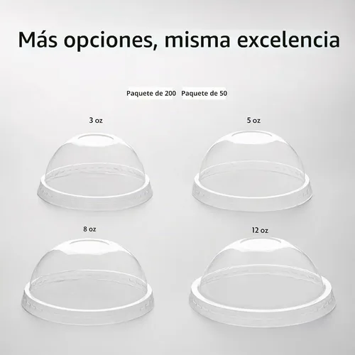 Vista 5 de Solo tapas: tapas en forma de cúpula, 50 tapas de plástico transparente para tazas de Coppetta To Go de 3 onzas - Las tazas se venden por separado