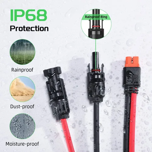 Vista 4 de Bateria Power Cable de extensión de carga solar a XT60i de 2 pies, 10 AWG, conector solar a adaptador XT60, conexión de cable para panel solar