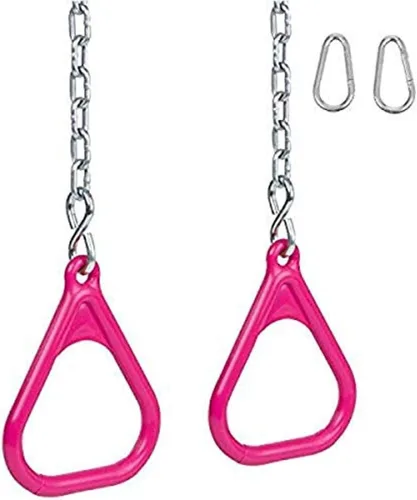 Vista 4 de Juego de columpios, anillos y cadenas de trapecio con logotipo SSS, azul