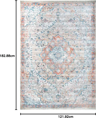 Vista 9 de nuLOOM Maxine - Alfombra de área con medallón floral, 4 x 6, óxido