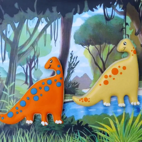 Vista 6 de Juego de cortador de galletas de dinosaurio, 8 piezas, acero inoxidable