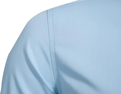 Vista 3 de VANCOOG Camisas de vestir de manga larga con cuello de banda para hombre (cuello mandarina)