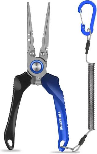 Vista 7 de TRUSCEND Easy Use Lockable Fishing Pliers with Tungsten Carbide Cutter, Innovative Ergonomic Handy Handle, Saltwater Corrosion Resistant Teflon