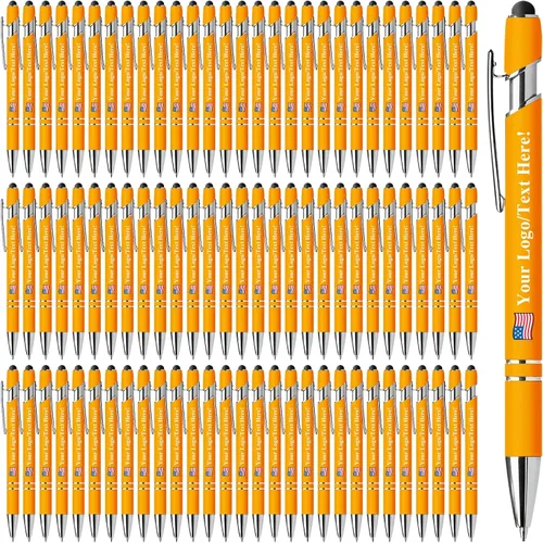 Vista 7 de Bolígrafos personalizados con lápiz capacitivo, bolígrafos personalizados impresos con tu logotipo o mensaje, ideales para regalos, promociones