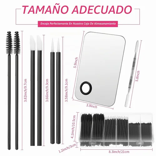 Vista 6 de Maitys - Kit organizador de 260 aplicadores de maquillaje desechables, color negro