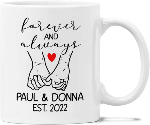 Vista 10 de Taza de regalo para novio/novia, regalos personalizados para agregar más amor al mundo, regalos de taza con nombre personalizado para recién
