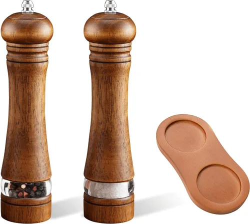 Vista 7 de Juego de Molinillo de Sal y Pimienta de 2 Piezas, Molinillos de Sal y Pimienta de Madera de 6.5 Pulgadas con Grosor Ajustable, Molinillo de Pimienta